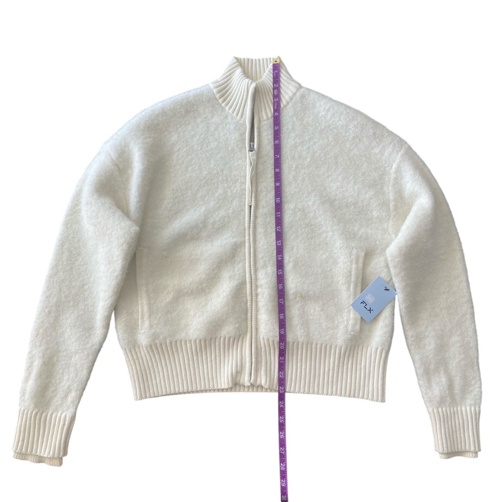 NWT FLX Wool Natural Fiber Cozy Winter White Zip Jacket Women’s Size XS - Picture 10 of 10